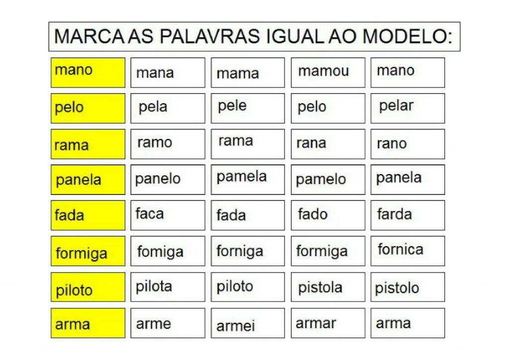 10 Atividades Para Alunos Com Dislexia Para Imprimir