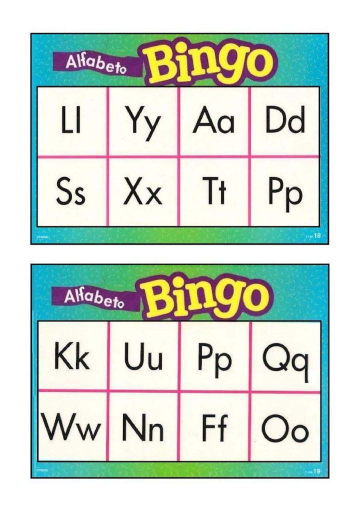 Bingo do Alfabeto Educação Infantil Blog PsiquEasy