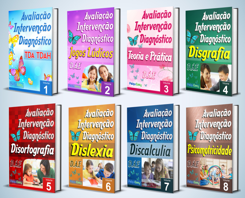 capas da coleção de Materiais para Dificuldades Específicas de Aprendizagem – DAE